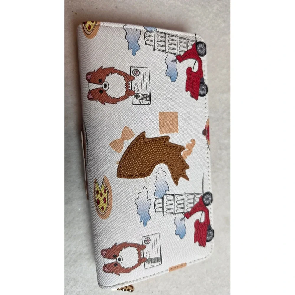Jaxson & Friends Corgi in Italy Mini Backpack and Wallet Set Pizza Travel White